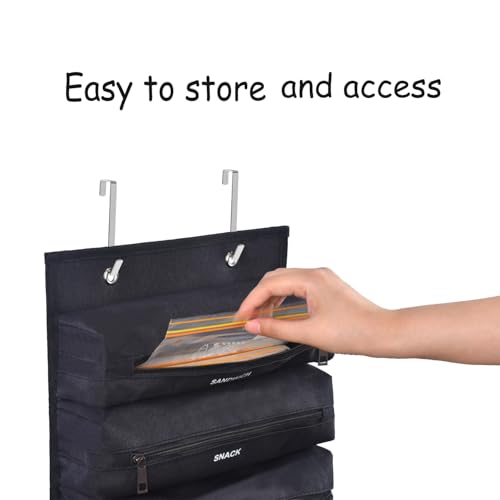 Zipper Bag Organizer Compatible with Gallon, Quart, Sandwich & Snack Food Storage Bag, Kitchen Plastic Bag Storage Organizer for Kitchen RV Camper (Black)