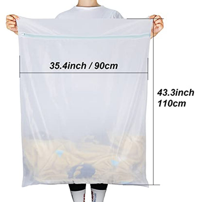Tenn Well 2Pk 43x35" Extra Large Mesh Laundry Bags Jumbo for Blankets | Mesh bags for delicates, coats, blankets, bedding, toys, pet items, washing machine safe