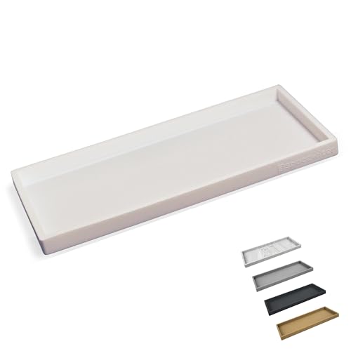 Silicone Countertop & Vanity Tray – 11.7” Bathroom... (White | Silicone)