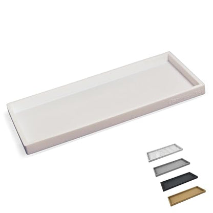 Silicone Countertop & Vanity Tray – 11.7” Bathroom... (White | Silicone)
