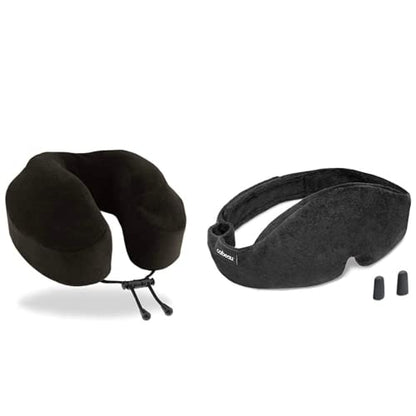 Cabeau Midnight Magic Sleep Mask & Cabeau Evolution Classic Travel Pillow - Midnight