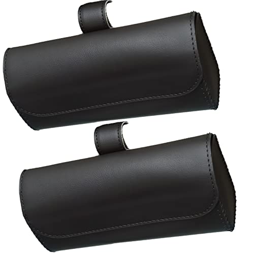 Accmor Glasses Holder for Car Sun Visor, 2 Pack Vehicle Sunglasses Holders Case with Hidden Magnetic Closure, Universal Fit Leather Auto Eyeglasses Organizer Box Eyeglass Hanger Clip Car Accessories