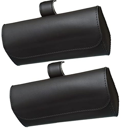 Accmor Glasses Holder for Car Sun Visor, 2 Pack Vehicle Sunglasses Holders Case with Hidden Magnetic Closure, Universal Fit Leather Auto Eyeglasses Organizer Box Eyeglass Hanger Clip Car Accessories