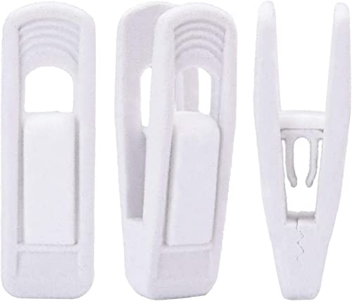 Velvet Hangers Clips, Pants Hangers Velvet Clips(40pc, White) | Strong Finger Clips Perfect for Thin Velvet Hangers