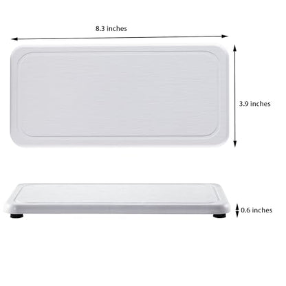 NiuYichee 2 Pcs Water Absorbing Stone Trays, Kitchen/Bathroom Sink Soap Dish, Diatomite Tray Used for Hand Soap & Cosmetic Bottles in The Modern Home, 4" W x 8.3" L, White