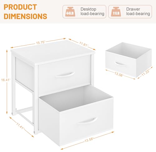 Stackable Storage Drawers, White Closet Organizer with Wooden Top & Metal Frame, Closet Storage Drawers for Clothes, Freestanding or Stackable Dresser for Bedroom, Living Room, Under Bed