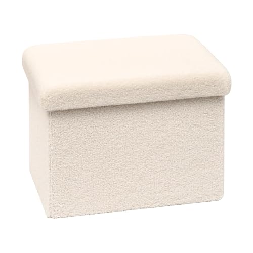 Storage Ottoman Cube Small Sherpa Ottoman Foot Res... (White-1 | Wood)