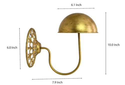 Owlgift Vintage Wall Mount Hat & Coat Rack – Set of 2 – Rustic Gold Decorative Iron Holder for Hats, Scarves, Helmets & Wigs – Retro Entryway Wall Organizer for Home, Store, Restaurant or Hotel Use