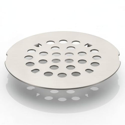 Snap-in Shower Drain Cover 4-1/4 inch Shower Strainer Grid Round (1, Brushed Nickel)