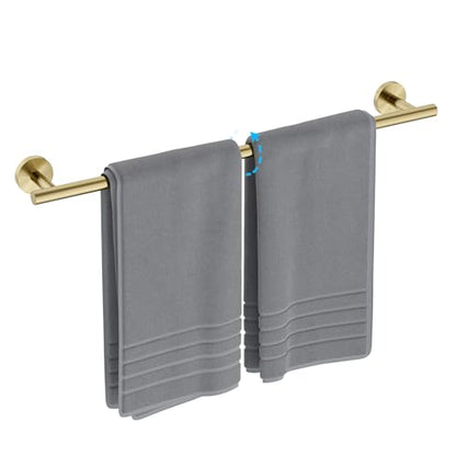 24 Inch Brushed Gold Towel Bar, Thicken, Total Length 26-Inch | Towel Rack for Bathroom Wall, SUS304 Stainless Steel Towel Rod, Modern Home Decor