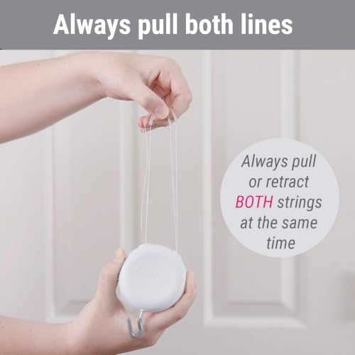 Zip 'n Hang Wreath Hanger for Front Door – Damage Free Adjustable Door Wreath Hanger for Glass, Screen & Standard Doors, Christmas Wreath & Decor Hook (White - 1 Pack)