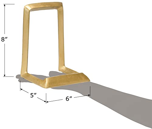 Red Co. 8” Decorative Metal Display Plate Stand and Art Holder Easel in Distressed Gold Finish
