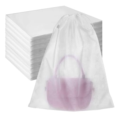 100pcs Dust Bags for Purses Storage Bags for Handbags Drawstring Purse Covers for Dust and Storage 15.7in x 18.89in Breathable Non-woven Fabric Storage Pouch String Bag Travel Shoe Dust Bags