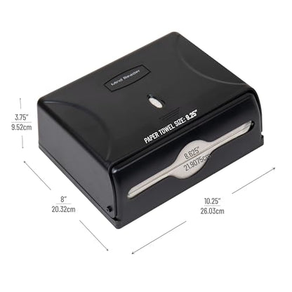 Mind Reader Paper Towel Dispenser, Tri-Fold Towel Holder, Restroom, Wall Mount, Bathroom, Black