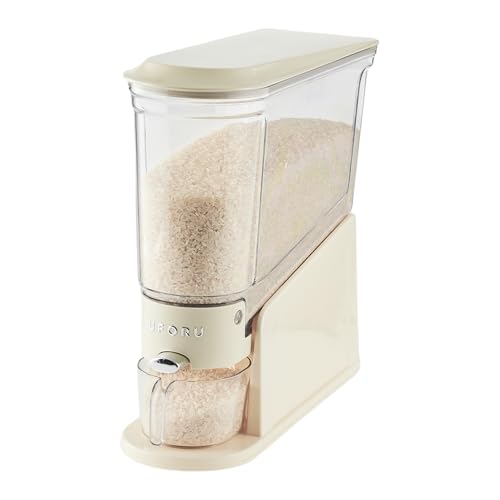UFORU Slim Rice Dispenser 11 LB,Clear Rice Storage for Small Spaces