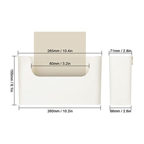 YOHOM No Drilling File Holder Wall Mails Magazines Organizer Adhesive Door Mount, Single Pocket(WHITE, 1 PCS)