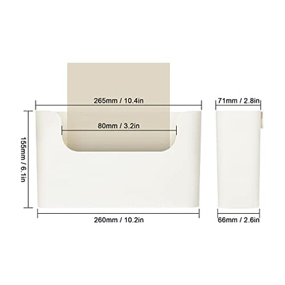 YOHOM No Drilling File Holder Wall Mails Magazines Organizer Adhesive Door Mount, Single Pocket(WHITE, 1 PCS)