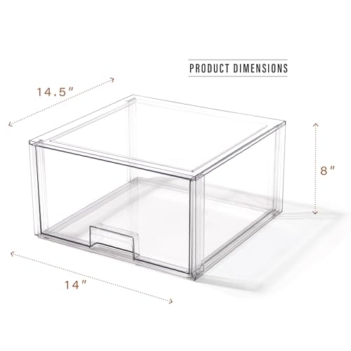 BINO | Stackable Storage Drawers, Tall X-Large - Clear | THE CRATE COLLECTION | Storage Bins With Drawers | Bathroom Organizers | Under Sink Organizer | Vanity Cabinet Home Organization