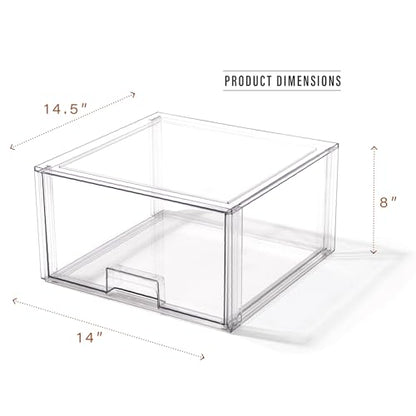 BINO | Stackable Storage Drawers, Tall X-Large - Clear | THE CRATE COLLECTION | Storage Bins With Drawers | Bathroom Organizers | Under Sink Organizer | Vanity Cabinet Home Organization