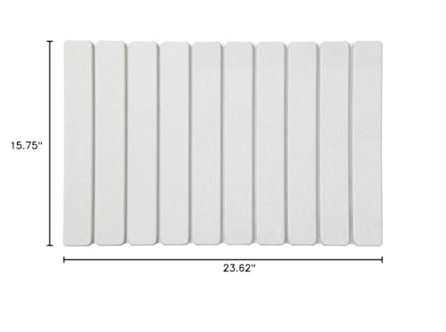 Diatomite Stone Bath Mat for Bathroom – Roll-Up & Foldable | 23.62" x 15.75" | Quick Drying & Super Absorbent | Long Diatomite Stone Drying Mat| Non-Slip | Durable | Off White