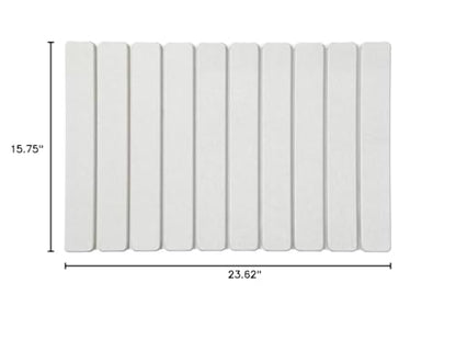Diatomite Stone Bath Mat for Bathroom – Roll-Up & Foldable | 23.62" x 15.75" | Quick Drying & Super Absorbent | Long Diatomite Stone Drying Mat| Non-Slip | Durable | Off White
