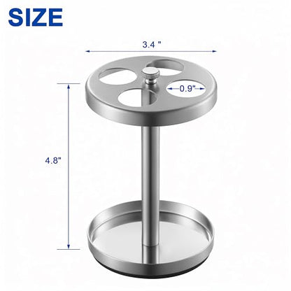 Brushed 18/8 Stainless-Steel Toothbrush Holder Stand: Rustproof Bathroom Countertop Organizer, 4 Ventilated Slots Hold Manual Toothbrushes, Razor