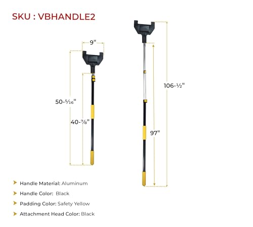 Mytee Products 8ft V Shaped Board Corner Protector Extension Handle - Edge Protector Pole for Flatbed, Adjustable Locking Clamps V Edge Sponge Hand Held Guards Handle