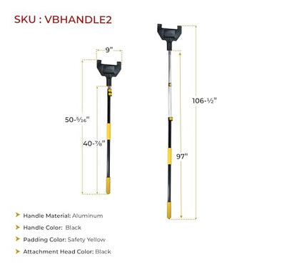 Mytee Products 8ft V Shaped Board Corner Protector Extension Handle - Edge Protector Pole for Flatbed, Adjustable Locking Clamps V Edge Sponge Hand Held Guards Handle