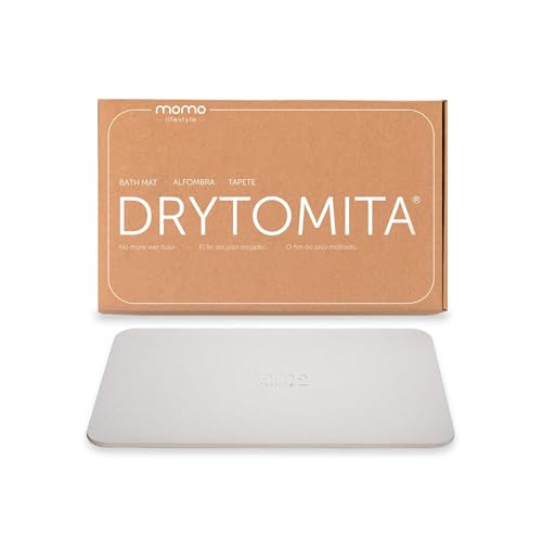 Momo Lifestyle Stone Bath Mat – Quick Dry Diatomaceous Earth Bath Mat, Non Slip Bathroom Shower Mat, Ultra Absorbent Diatomite Bath Stone, Linen Grey, 23.6 x 15.4”