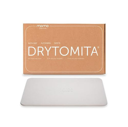 Momo Lifestyle Stone Bath Mat – Quick Dry Diatomaceous Earth Bath Mat, Non Slip Bathroom Shower Mat, Ultra Absorbent Diatomite Bath Stone, Linen Grey, 23.6 x 15.4”