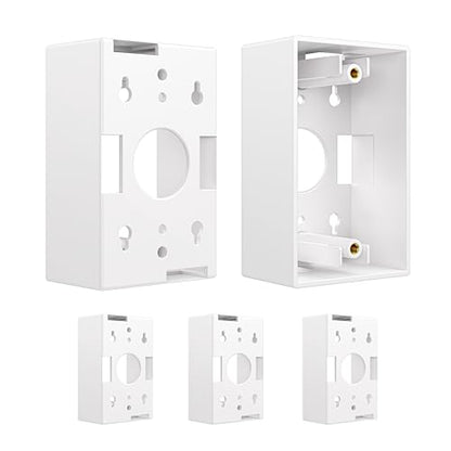Cable Matters 5-Pack 1-Gang Low Voltage Surface Mount Backbox, White | 1.85-Inch Deep, Multiple Cable Cutouts, Mounting Screws Included, for Low-Voltage Cable Installations