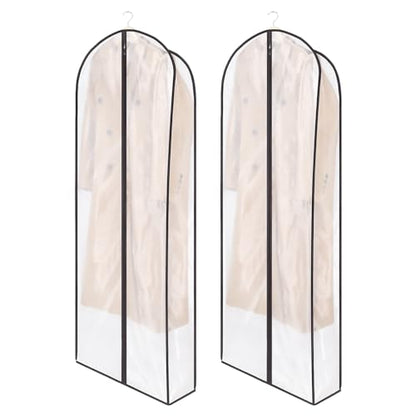 Zilink Fur Coat Storage Bags Dress Bags for Gowns Long 60 in, 2 Pack | 7 in Gussted, Wrinkle Free, Breathable, Dust Covers for Hanging Clothes for Leather Jacket Fur Coat Puffy Dress Storage