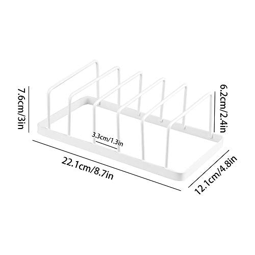 Tomorotec Dish Plate Drying Rack, lid Organizer, 5 Slot Cabinet, 2 Pack | Heavy-Duty Rustproof Steel Plate and lid Holders For Kitchen Countertop Cabinet Organizer Space Saving