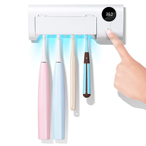 UV Toothbrush Holder for Bathroom, Toothbrush Clea... (White)