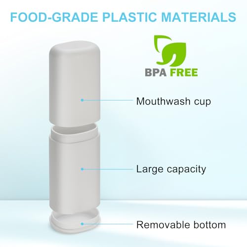 Travel Toothbrush and Toothpaste Case, 2 in 1 Gray Toothbrush Holder and Rinse Cup, Large Capacity Toothbrush Cup with Cover, Portable Toothbrush Holder for Traveling, Camping, Trip - 2PCS