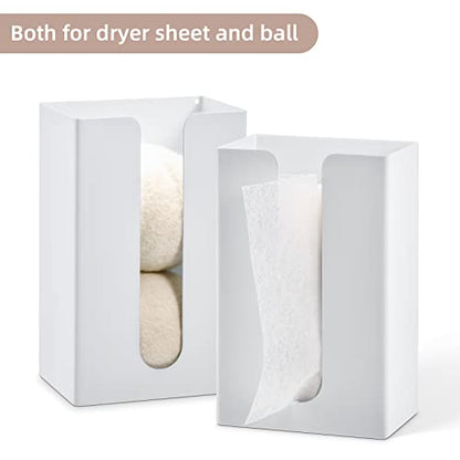 Magnetic Dryer Sheet Holder,Dryer Sheet Container Dispenser,Metal,White | Laundry Room Organizition,Wall Dryer Sheet Box,Fabric Sheet Holder,Laundry Detergent Sheets Dispenser