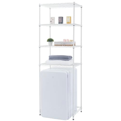 Zvyteay 4 Tier Mini Fridge Shelf Adjustable Height Storage Shelf Metal Storage Rack Mini Fridge and Microwave Stand for Dorm, Kitchen, Office, White