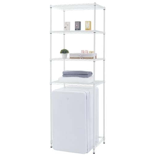 4 Tier Mini Fridge Shelf Adjustable Height Storage... (White | Metal)