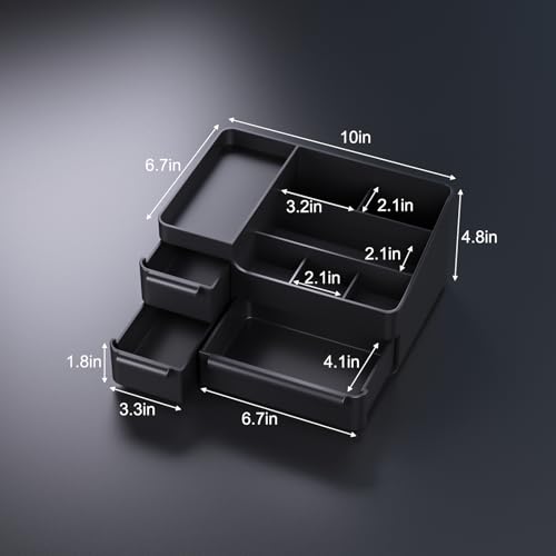 Men's Cologne Organizer with Drawers: Black Men Bathroom Counter Organizer, Dresser Organizer for Shaving Kit, Skincare, Gifts for Men