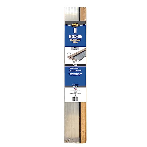 MD Building Adjustable Aluminum & Hardwood Threshold, Silver, 36in