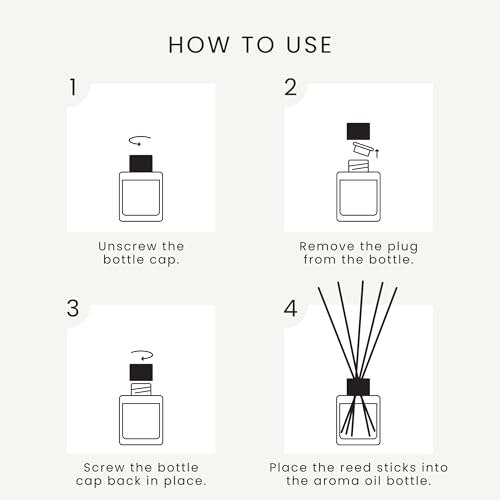 The Magic Scent Oud Wood Oil Reed Diffuser Set, 3.4 Fl Oz Reed Diffusers | Premium Fiber Reeds for Gentle Dispersal. Lasting for Up to 2 Months. Natural, Non toxic Reed Diffusers for Home.