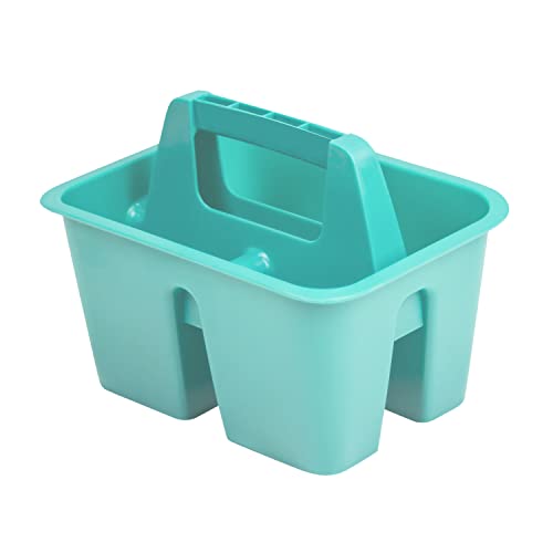 Storex Mini Classroom Caddy, Multipurpose Classroom Organizer with Handle, Teal, 12-Pack (01065U12C)