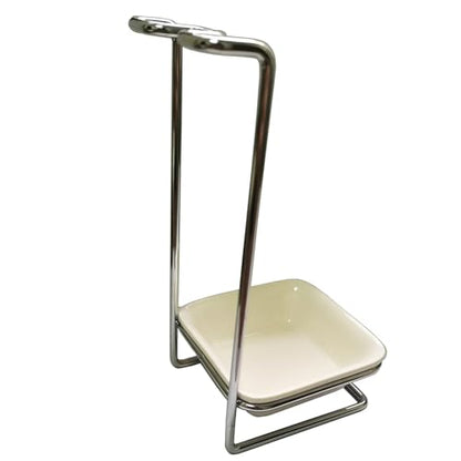 Steel Upright Ladle Holder Square White Ceramic Bo... (White Ceramic)