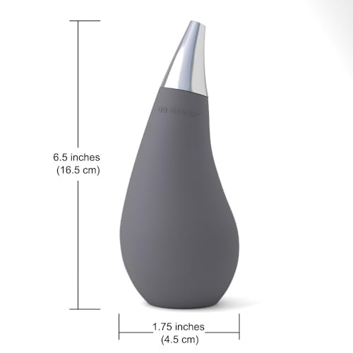 Kitchen Bathroom Counter top Squeezable Soap Dispensers Tear Drop Shape Bottle (Gray, ~7oz)