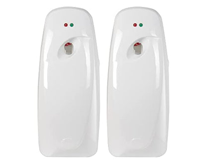 Automatic Air Freshener Spray Dispenser (2-Pack) Wall Mounted or Free Standing, Commercial and Home Use, Multiple Time Scent/Mist Release Settings for Room/Restroom Sprayer (White)