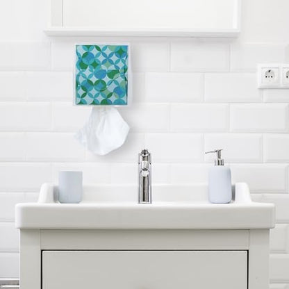 IneVibe Square Tissue Box Holder for Small Spaces Wall Mounted | Place Under Cabinet or Side of Desk, in RV, Bathroom - Acrylic Facial Box Dispenser, Face Down or Sideways in Tight Areas