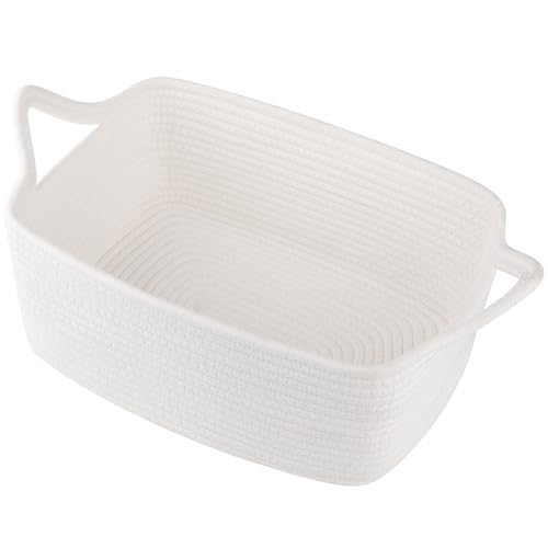 Cotton Rope Gift Basket Empty with Bags & Ribbons,... (White | Cotton)