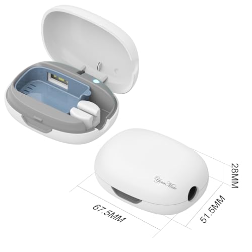 UVC Rechargerable Toothbrush Sanitizer Case Travel Toothbrush Covers Case with Holder for Houshold and Traveling or Business Trip White