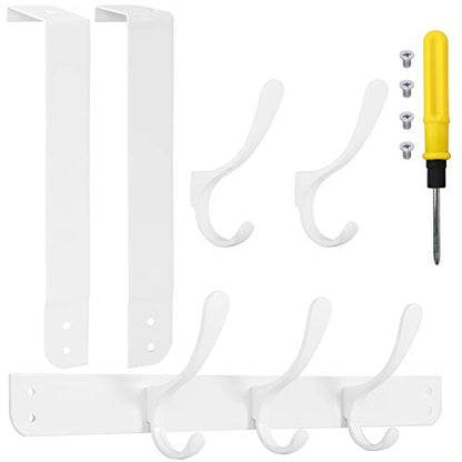 SKOLOO Over The Door Hook, Door Hanger Hooks for Hanging Clothes, Towels, Coats, Hats, Over The Door Towel Hook - White, Assembly Required