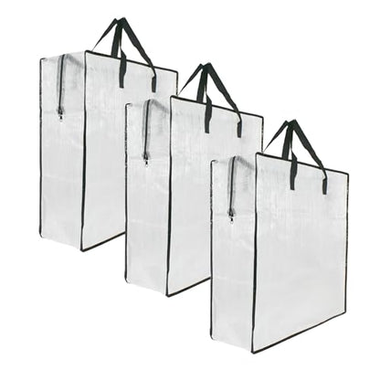 3 Pack Clear Storage Bags with Zipper and Handles, Blanket Bags For Closet Storage, Moving and Packing Supplies for College, Underbed Storage Organizer for Clothes Pillow Bedding Christmas Wreath